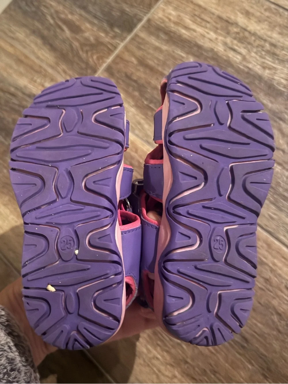 BODATU Girl Water Sandals Rubber Toddler Velcro Strap Walker Shoes 25 Purple 8.5